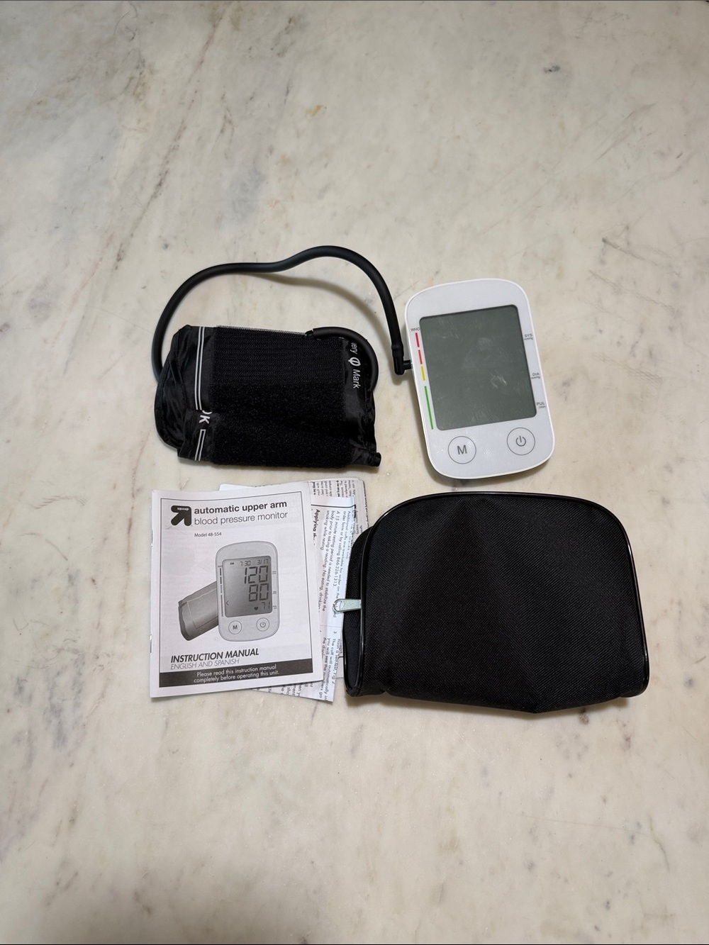 Automatic Upper Arm Blood Pressure Monitor - White and Black